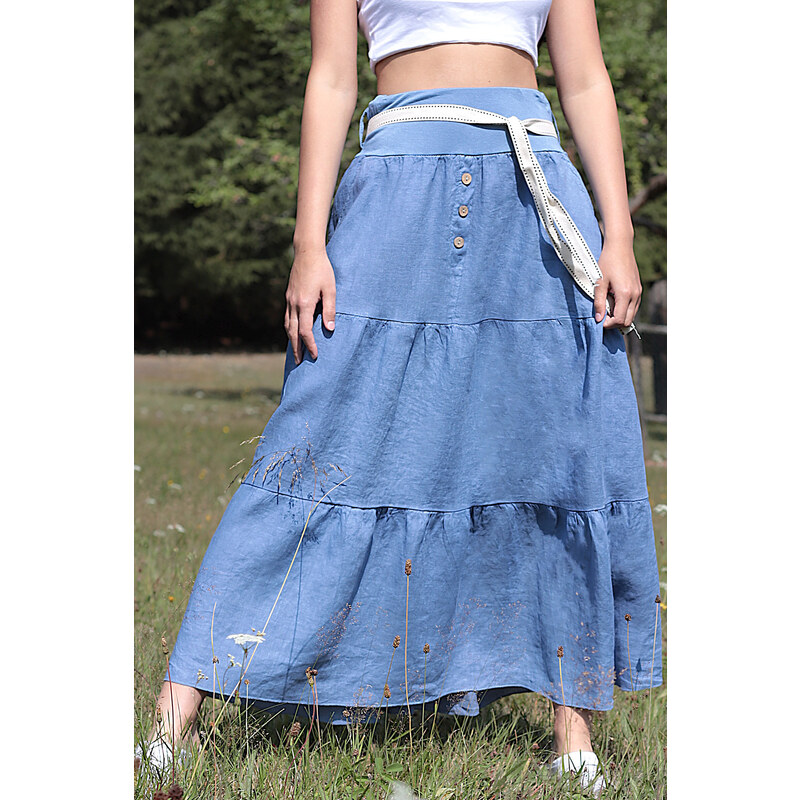 Glara Lanová sukňa 45011706