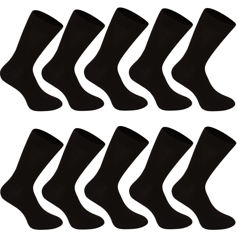 10PACK ponožky Nedeto vysoké bambusové čierne (10NDTP001) 36734305