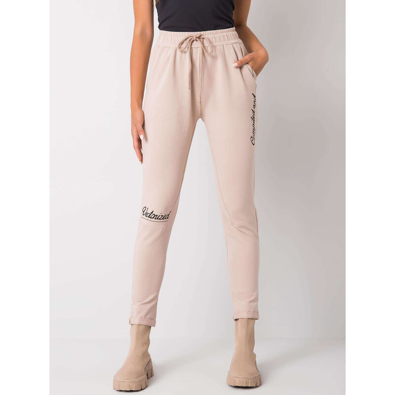 FPrice Dámske tepláky RV DR 7076.21 béžová - Fashion relevance 49764194