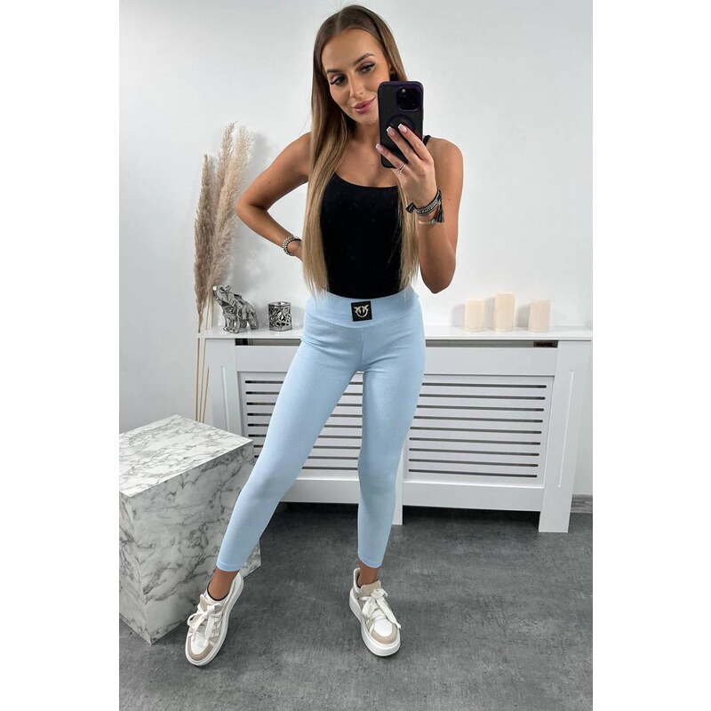 MladaModa Legíny z vrúbkovaného materiálu s vysokým sedom model 9440 45053150