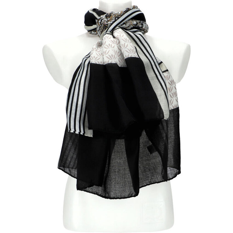 Cashmere Dámska letná šatka 180x86 cm čierna 45099686