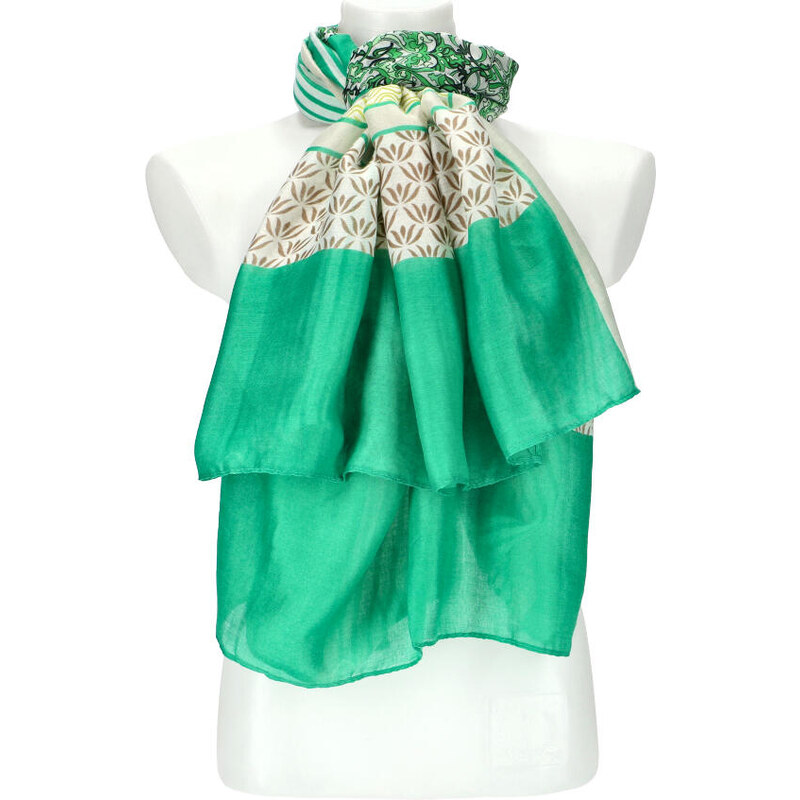 Cashmere Dámska letná šatka 180x86 cm zelená 45099689