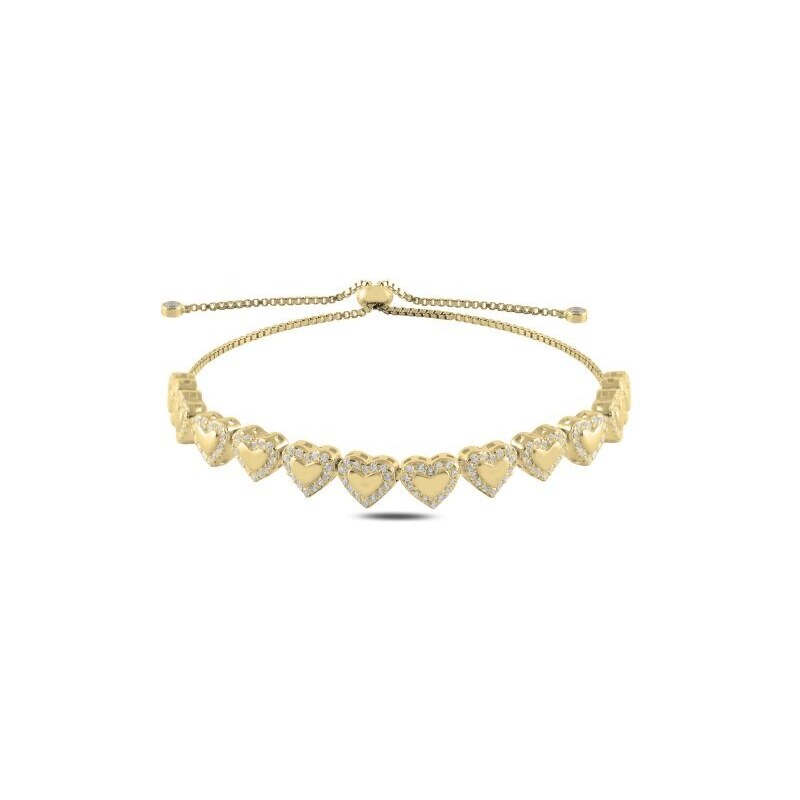 Olivie Strieborný srdiečkový náramok GOLD 7678 45161326