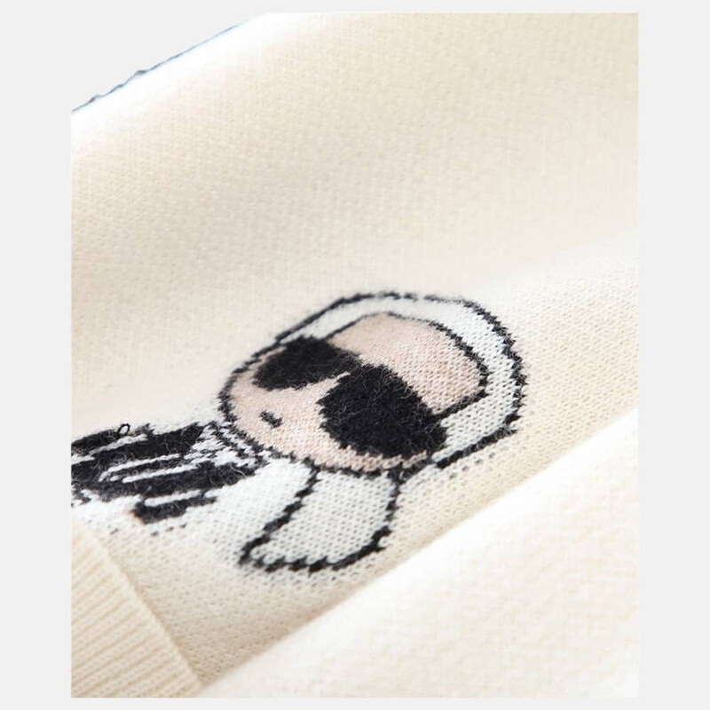 Dámský krémový svetr na knonflíky Karl Lagerfeld 55498