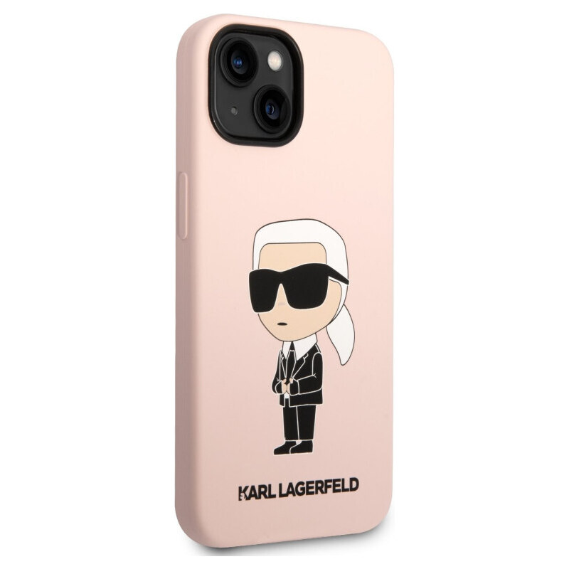 Apple iPhone 14 Karl Lagerfeld Liquid Silicone Ikonik NFT-Hülle pink KLHCP14SSNIKBCP