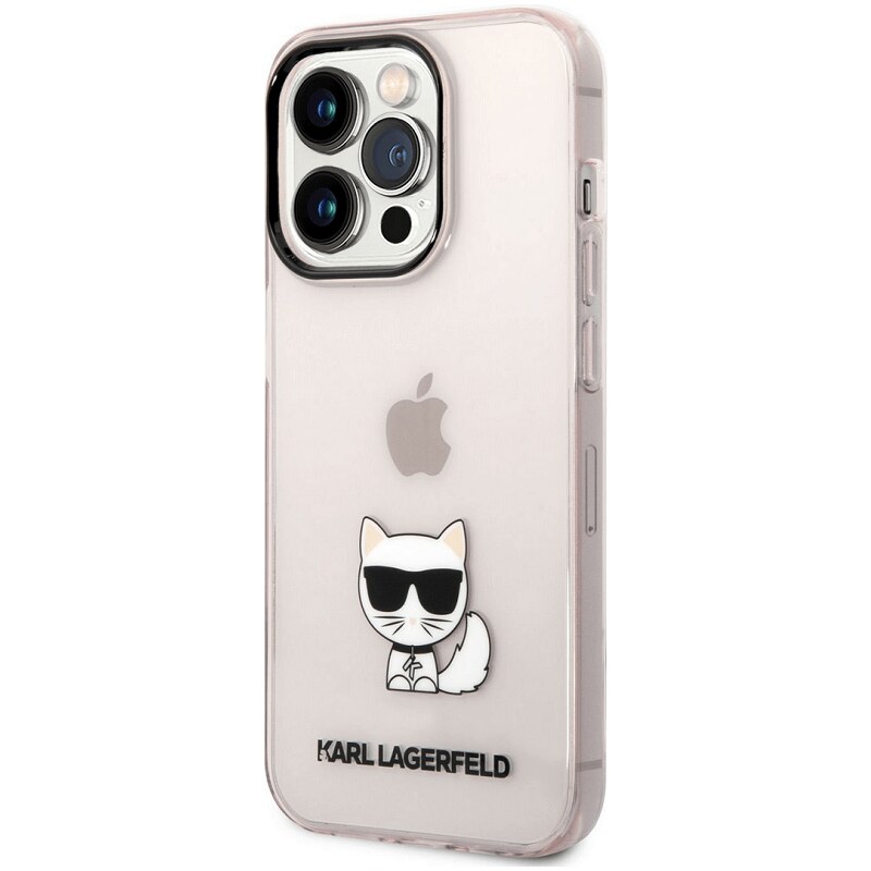Apple iPhone 14 Pro Max Karl Lagerfeld Choupette Logo puzdro ružová KLHCP14XCTTRI