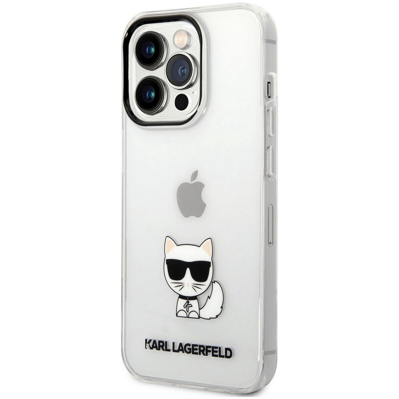 Apple iPhone 14 Pro Max Etui mit Karl Lagerfeld Choupette-Logo transparent KLHCP14XCTTR