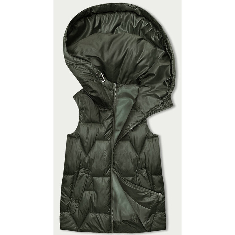 SWEST Dámska khaki bunda bez rukávov s kapucňou (B8171-11) 49765514