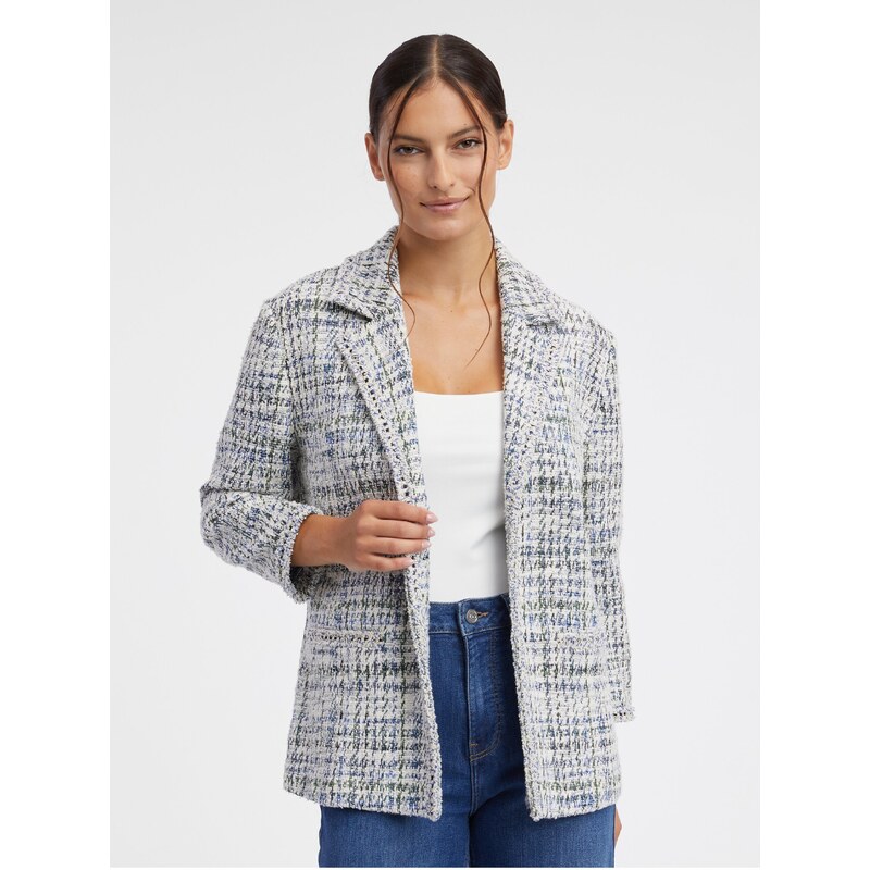 Krémové dámske tvídové sako ORSAY 50576169