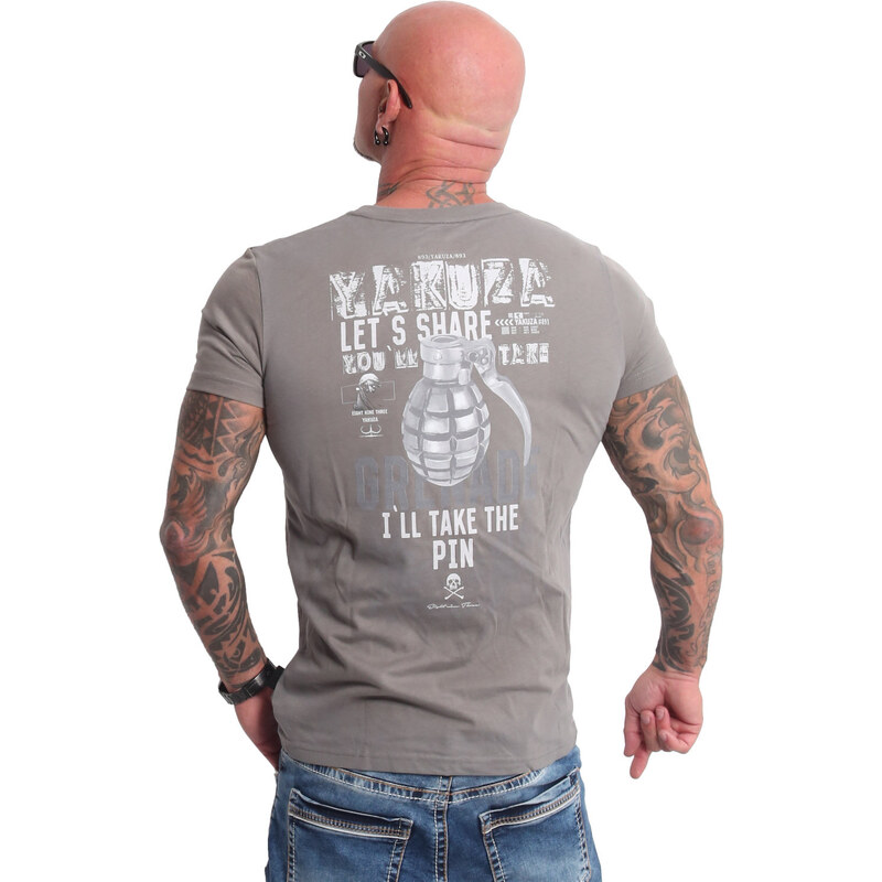 Yakuza tričko pánske GRENADE TSB 22016 steel grey
