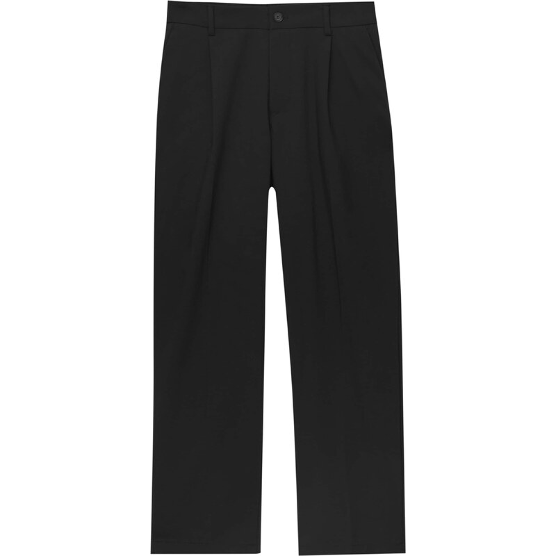Pull&Bear Plisované nohavice čierna 66056877
