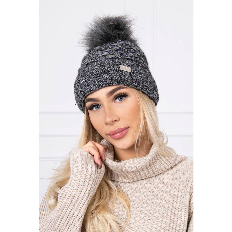 K-Fashion Čiapka K169 čierna+sivá 44559686