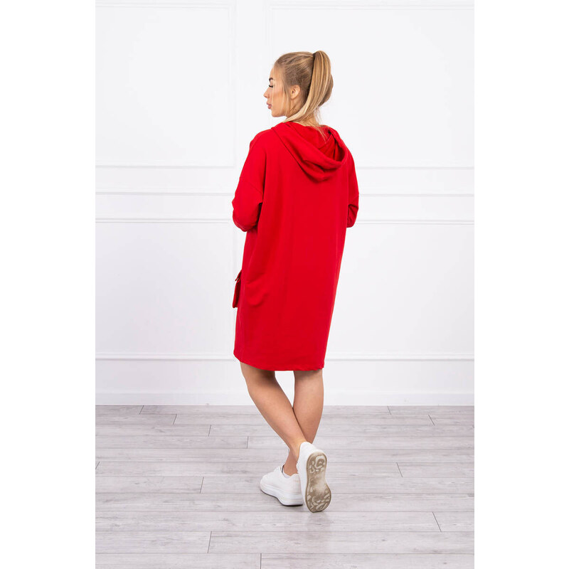 K-Fashion Šaty s kapucňou v červenej farbe 49759581