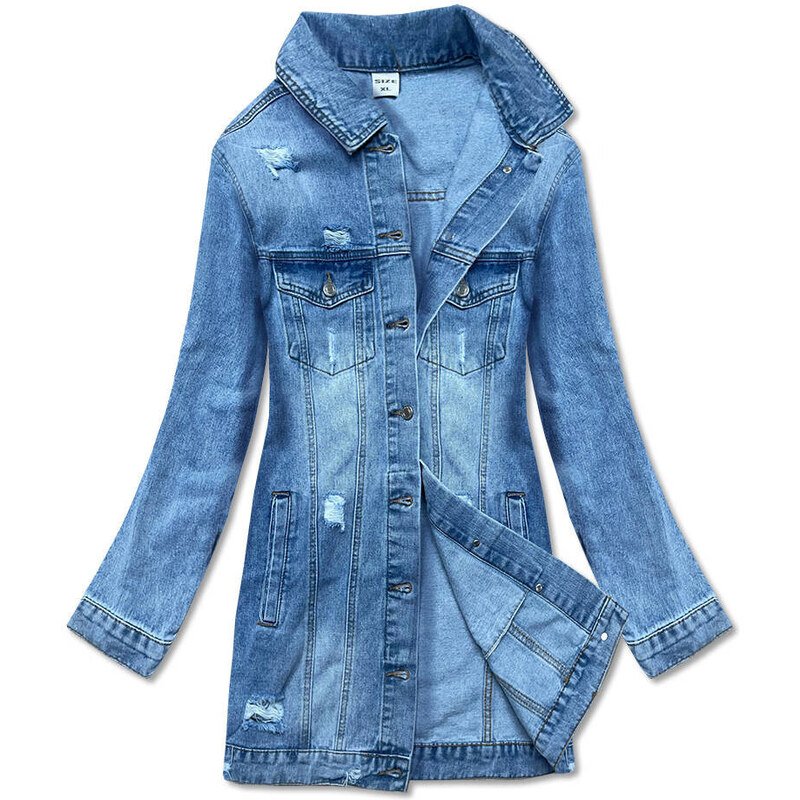 Good looking Svetlomodrá dlhá džínsová bunda (POP7021-LK) - P.O.P 66084850