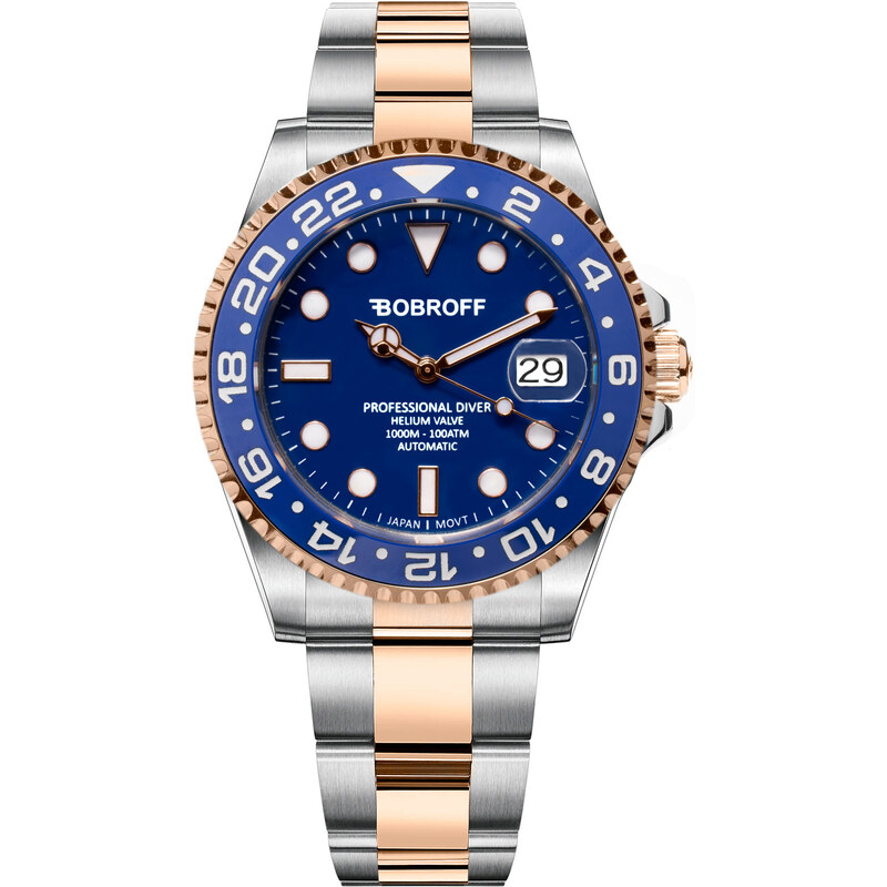 Unisex Hodinky BOBROFF BF0006 (41 mm) Strieborné / Modré 64879549