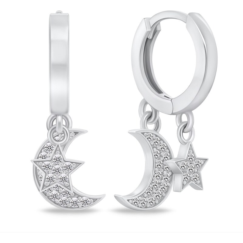 Brilio Silver Prekrásne kruhové náušnice so zirkónmi EA841W 66595427