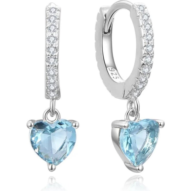 Olivie Strieborné náušnice MODRÉ SRDCE 7712 45375803