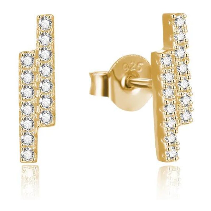 Olivie Geometrické strieborné náušnice MATRIX GOLD 7714 45375805