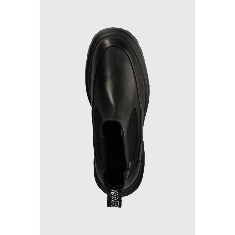 Kožená obuv Karl Lagerfeld Jeans BROOKE pánske, čierna farba, KLJ11140