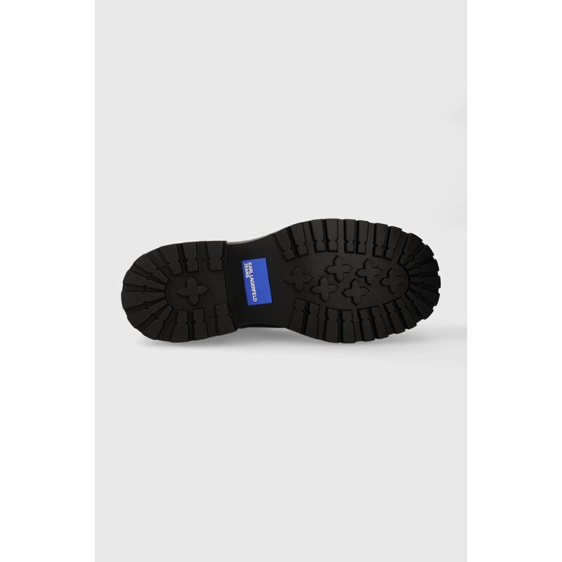Kožená obuv Karl Lagerfeld Jeans BROOKE pánske, čierna farba, KLJ11140