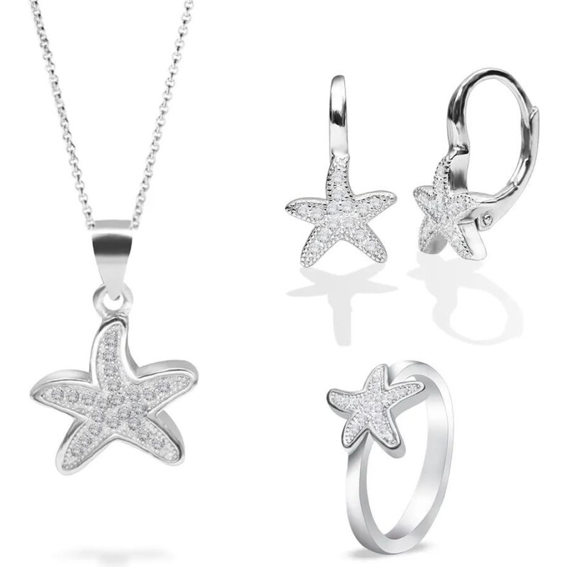 Olivie Sada strieborných šperkov HVIEZDICE 7725 45361119