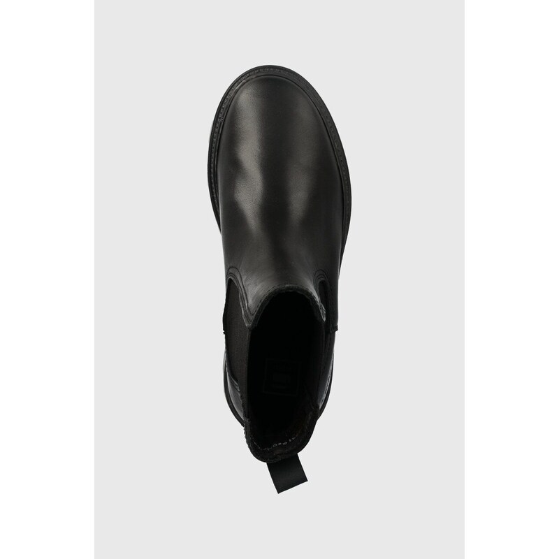 Kožené topánky chelsea G-Star Raw NOXER CHS LEA dámske, čierna farba, na platforme, 2241020720.BLK