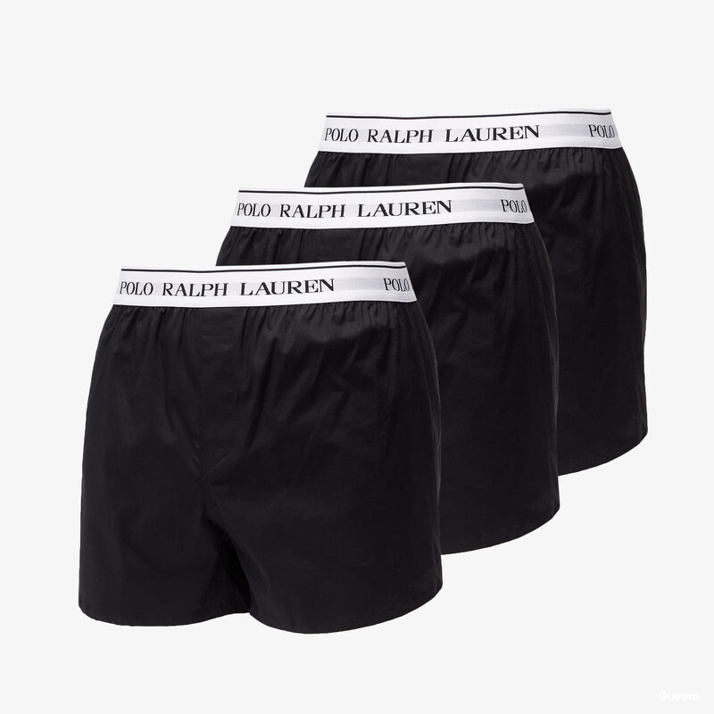 Trenírky Ralph Lauren Stretch Cotton Slim Fit Trunks 3-Pack Black S 45350202