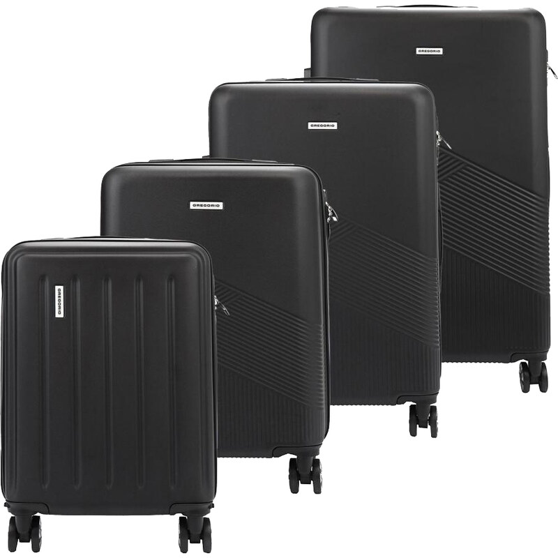 GREGORIO Sada 4 cestovných kufrov 77cm 67cm 56cm 52cm čierna ABS 45359890