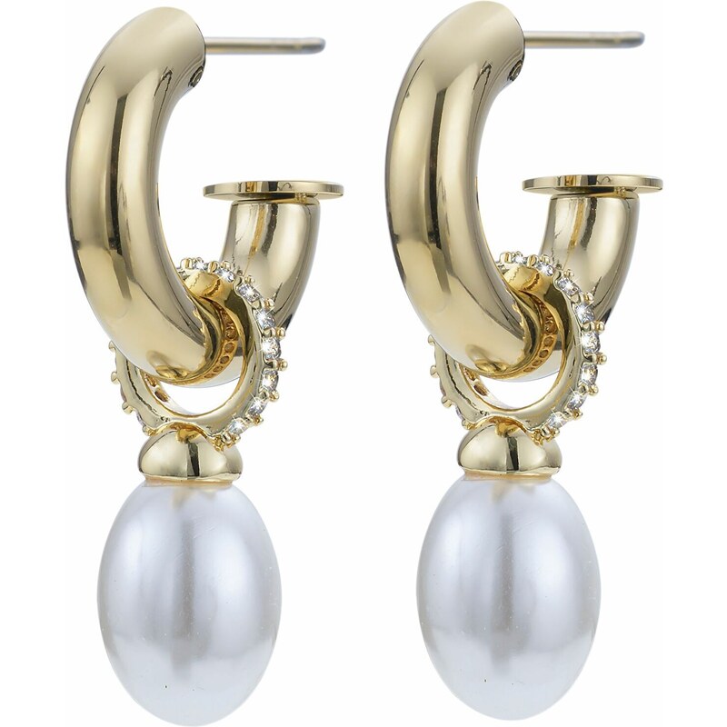 Oliver Weber Slušivé kruhové náušnice s perlami Sinnan Freedom 23140G 66594326