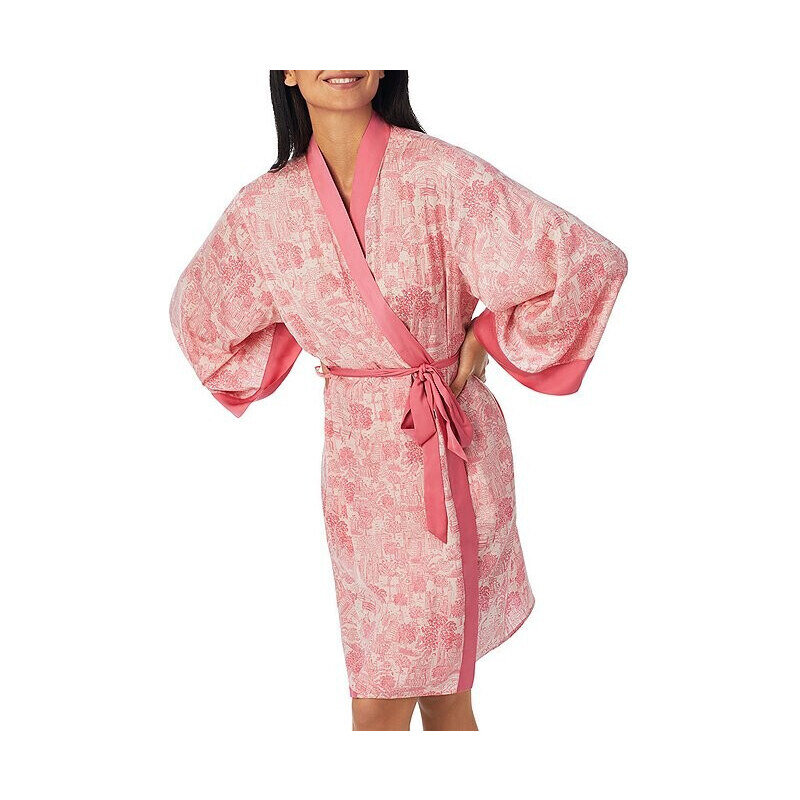 Dámsky župan YI2122673 ružový s potlačou - DKNY 49766655