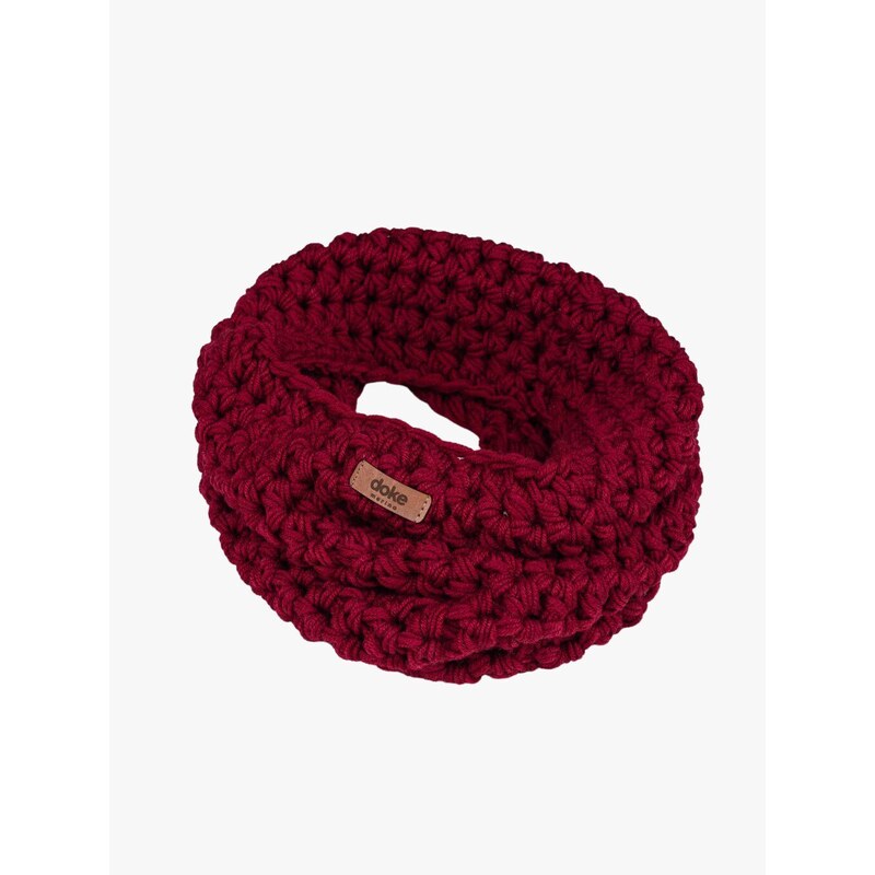 DOKE Merino háčkovaný nákrčník bordo 66723609