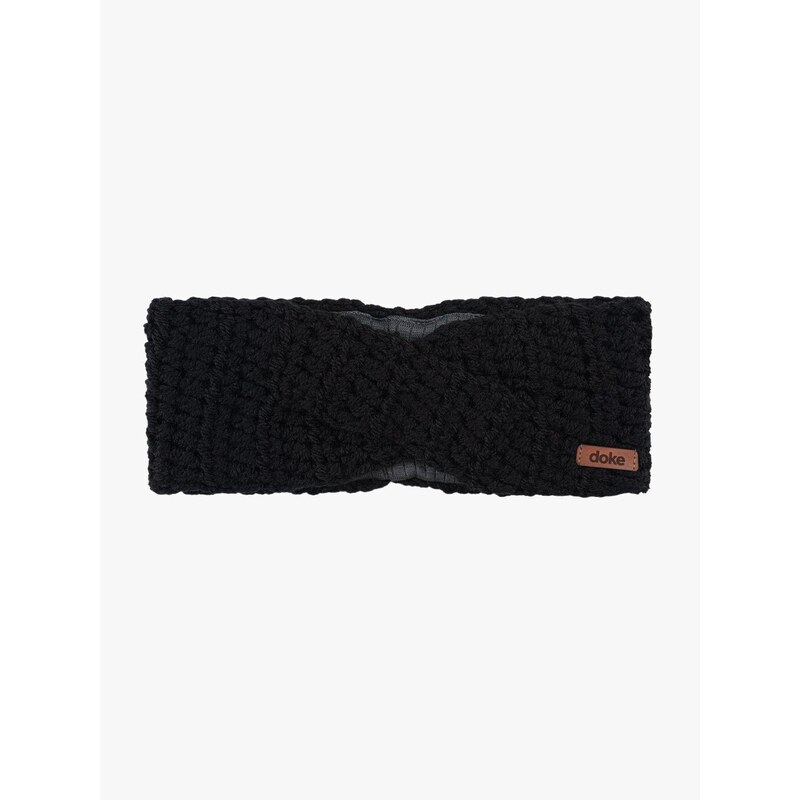 DOKE Háčkovaná čelenka s krížením lily black 65611256