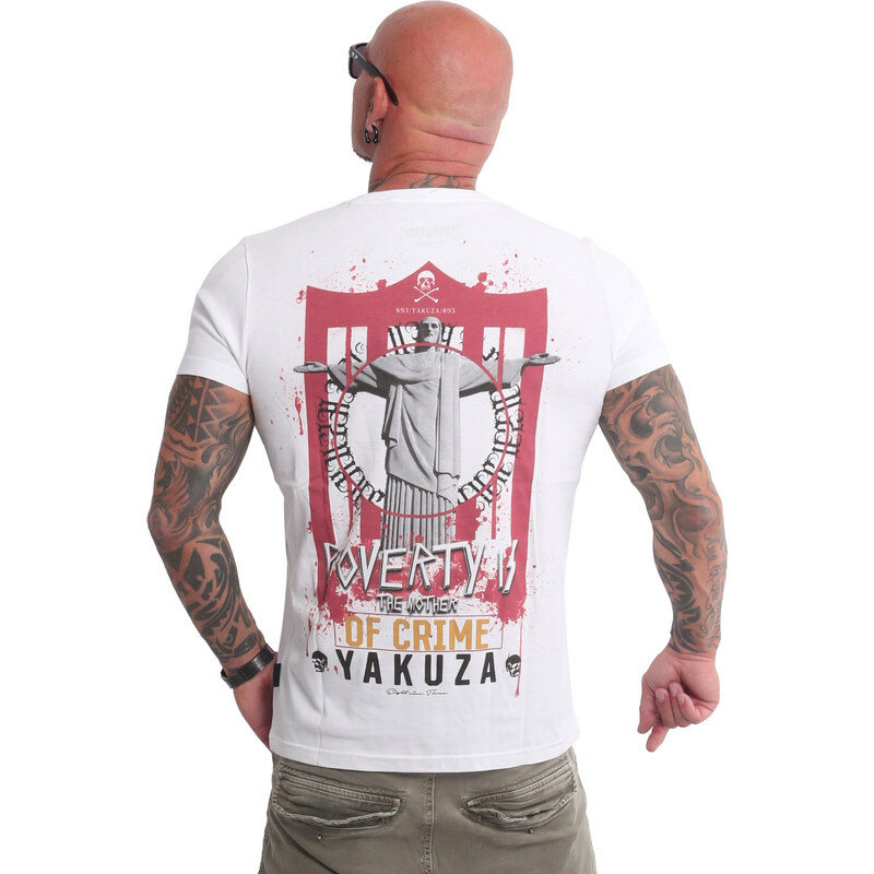 Yakuza tričko pánske POVERTY TSB 22015 white