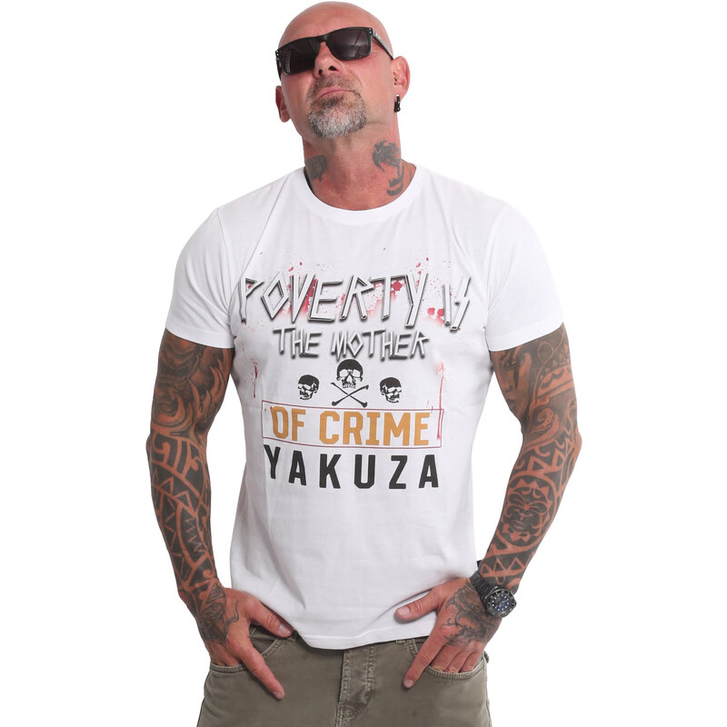 Yakuza tričko pánske POVERTY TSB 22015 white