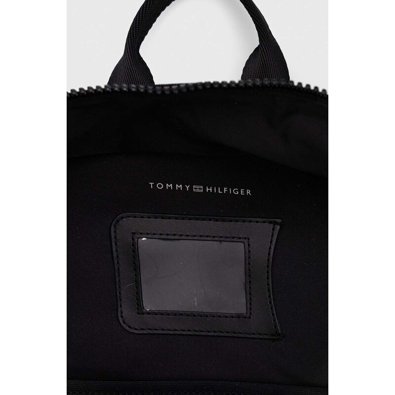 Detský ruksak Tommy Hilfiger čierna farba, malý, vzorovaný