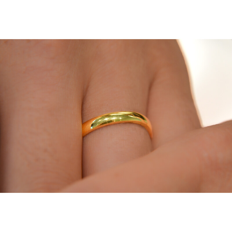 OLIVIE Snubný strieborný prsteň GOLD 7673