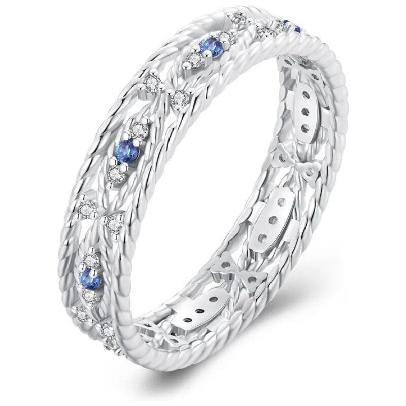 Olivie Strieborný prsteň MODRÉ OKO 7747 45451478