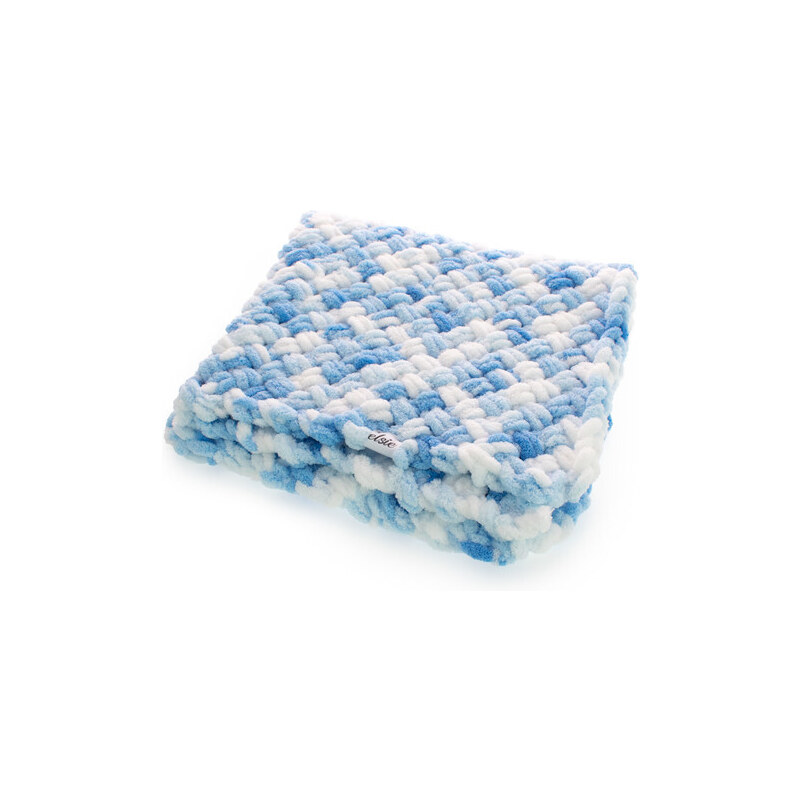 Elsie Puffy color deka - teplá pletená modrá 56925439