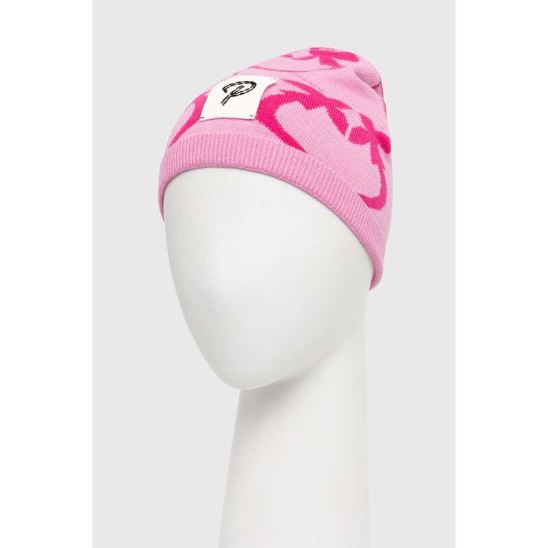 Detská čiapka Pinko Up ružová farba biela, z tenkej pleteniny