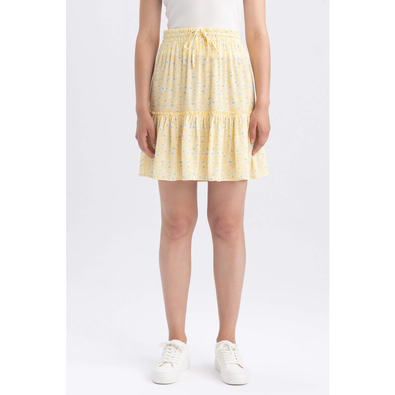 DEFACTO Batic Crinkle Viscose Mini Skirt