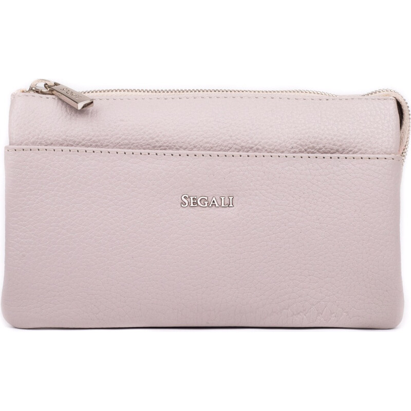SEGALI Dámska kožená crossbody kabelka 8002 Taupe 66590861