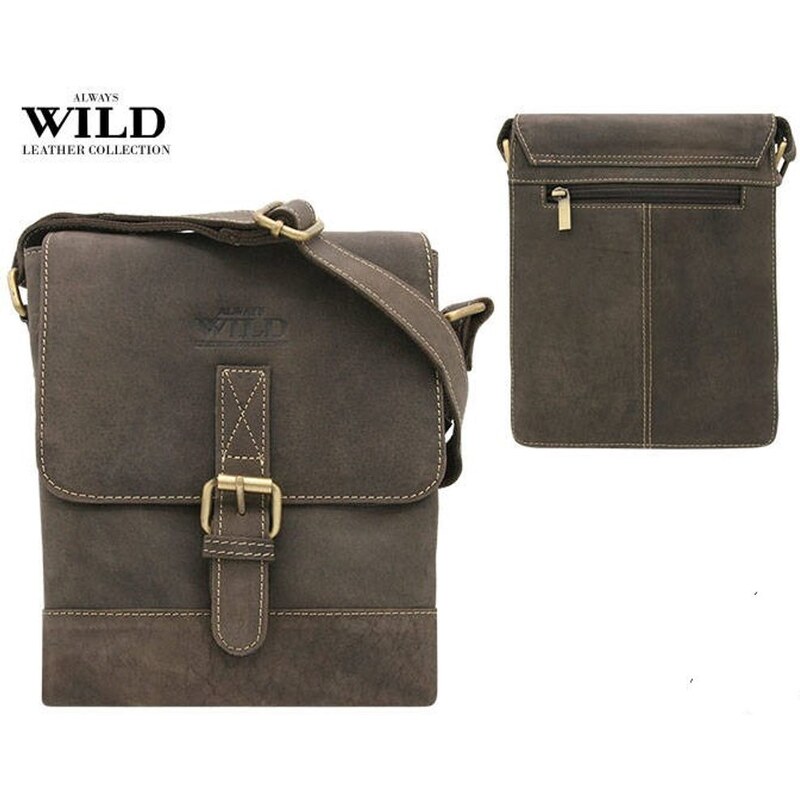 Moderná kožená taška WILD v hnedej farbe 45545564