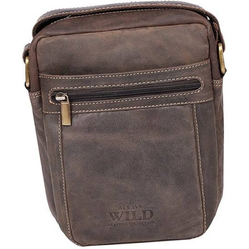 Hnedá kožená taška WILD pre moderného muža 45545569