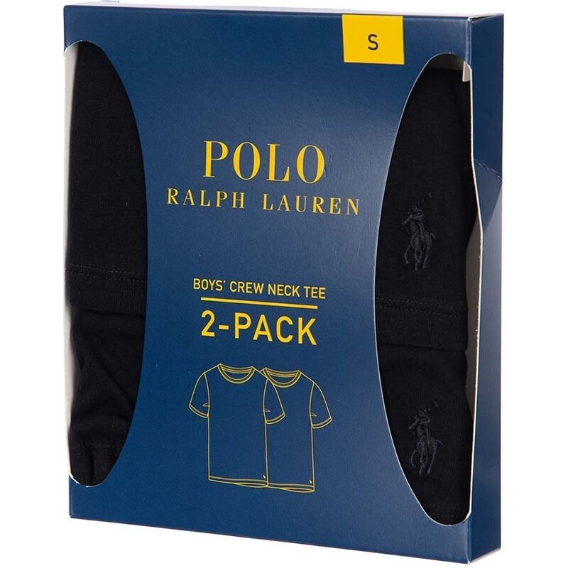 Pyžamo Polo Ralph Lauren 2-pak čierna farba, jednofarebný