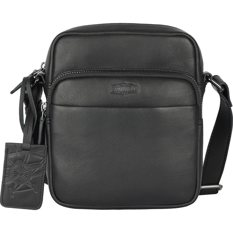 Pánska kožená taška cez rameno Sparwell Laden - čierna 45483237