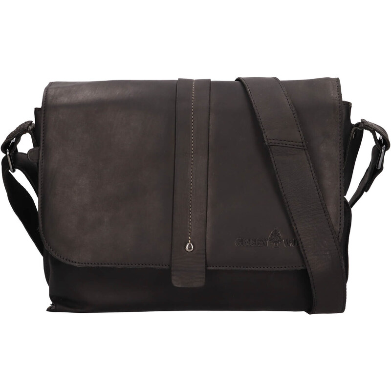 Pánska kožená taška cez rameno Greenwood James - čierna 67835368