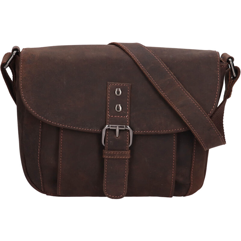 Dámska kožená crossbody kabelka Greenwood Anne - tmavo hnedá 45483249