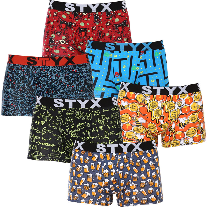 6PACK pánske boxerky Styx art športová guma viacfarebné (6G12697124) 45492746