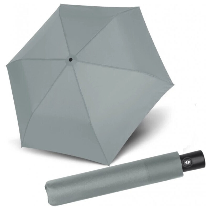 Svetlosivý skladací odľahčený plne automatický dámsky dáždnik Savva