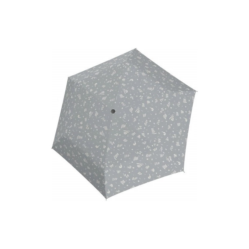 Svetlosivý skladací odľahčený plne automatický dámsky dáždnik Glykerios